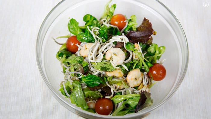 Warm Gulas® and Shrimp Salad