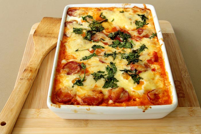 Entomatadas de papa con frijoles. Receta sencilla