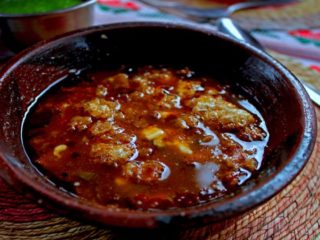 Pancita de res en Guajillo. Receta mexicana