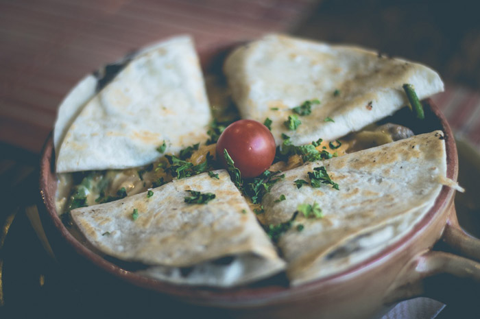 Quesadilla con Chapulines. Receta mexicana