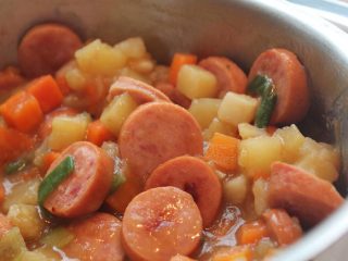 Picadillo de Salchichas. Receta fácil