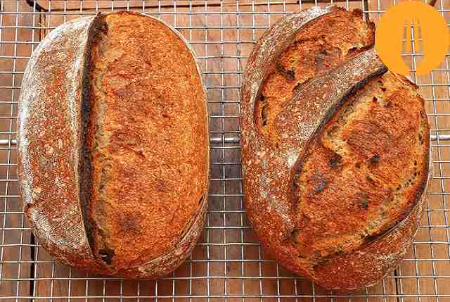 Pan de centeno y trigo con masa madre
