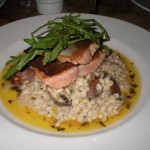 Risotto de salmón y langostinos