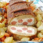 Asado vegano con guarnición de patatas y verduras