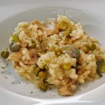 Risotto con habas, guisantes y setas