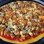 Fainá con carne y berenjena