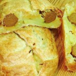 Hojaldre de salchichas y manzana