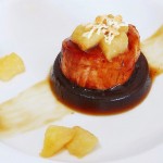 Solomillo de cerdo sobre gelatina de salsa Pedro Ximénez