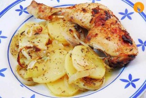 Pollo al horno al limón