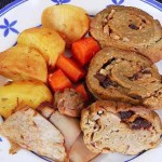 Rollo de seitán y setas