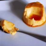 Flan de chocolate blanco