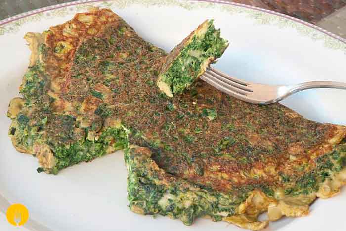 Spinach Omelette - Menu for diabetics