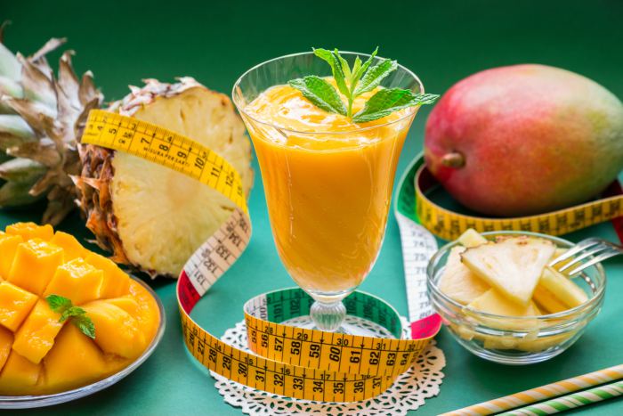 smoothie de piña y mango