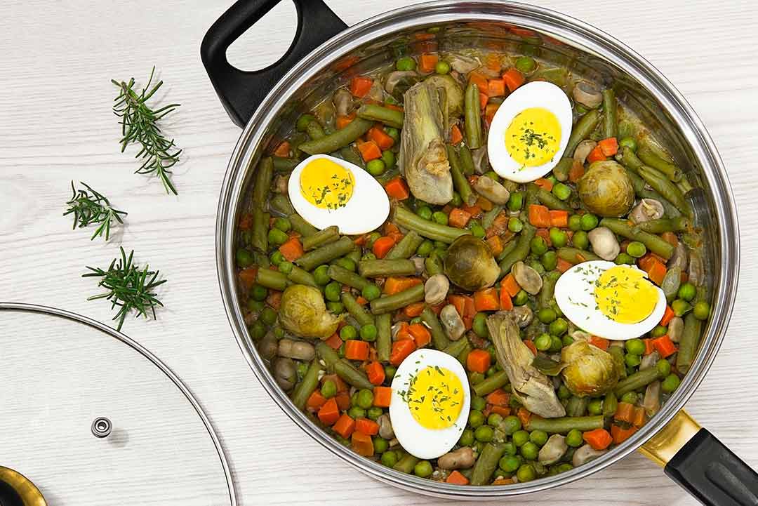Menestra de verduras con jamón - Recetas de Cocina Casera fáciles y