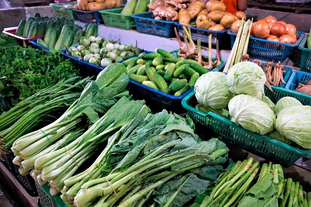 verduras y hortalizas de invierno en el mercado