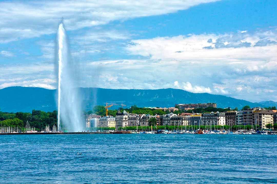 Jet d’eau en el Lago Leman de Ginebra