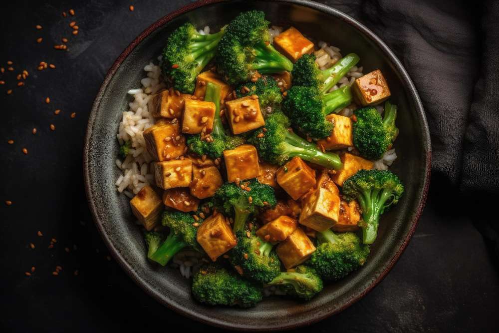 Salteado de Tofu con Brócoli y Arroz Integral